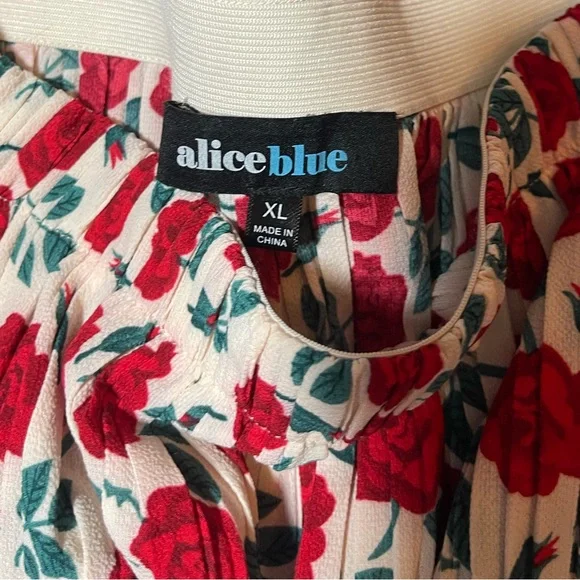 Rose printed pleated maxi skirt - Picture 2 of 2